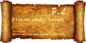 Platzerjanó Lestár névjegykártya